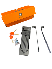 מנעול חוליות מתקפל רב-בריח לאופניים ולקורקינטים